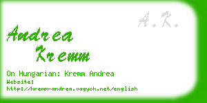 andrea kremm business card